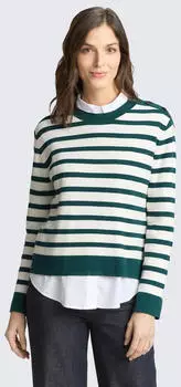 Tom Tailor Pullover (TOTen48002000003) tanne/wei&szlig;