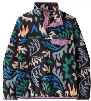 Patagonia Women's Lightweight Synchilla Snap-T Fleece Pullover (25455) kaleido black