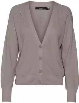 Vero Moda Vmnewlexsun Ls Kurzer V-Ausschnitt Strickjacke Ga Noos (10281878) taupe