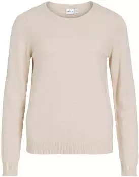 Vila Viril O-neck L/s Knit Top - Noos (14054177) hellbeige