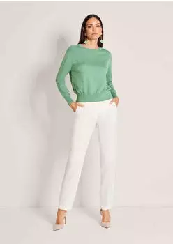 Madeleine Pullover Rundhals-Pullover im Muster-Mix (76382049) hellsalbeigr&uuml;n