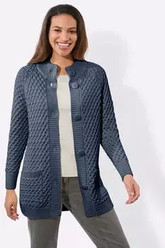 Witt Weiden Long Knit Cardigan Langarm rauchblau/blue-bleached