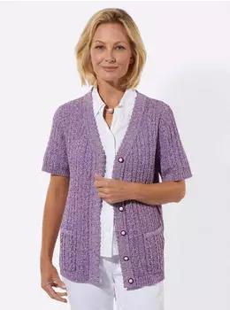 Witt Weiden Ajour Strickjacke lila-ecru-meliert