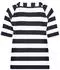 Betty Barclay Kurzarmshirt mit Rippenstruktur dunkelblau/weiß