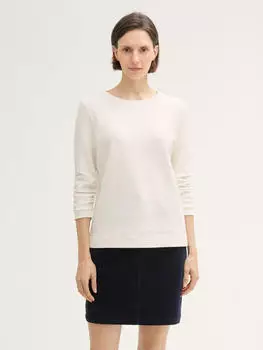 Tom Tailor Sweatshirt Loose Fit wollwei&szlig;