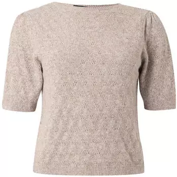 Vero Moda VMDOFFY STITCH 2/4 O-NECK PULLOVER NOOS Kurzarmpullover Regular Fit (84033835) taupe