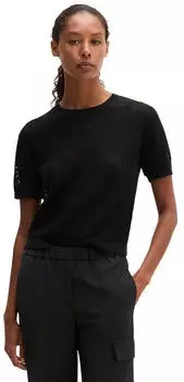 Marc O'Polo Strickpullover aus Baumwolle-Leinen-Slub-Garn (22553409) schwarz