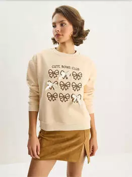 Bianco Lucci Crewneck Sweatshirt beige/braun/weiß