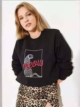 Bianco Lucci Crewneck Sweatshirt rot/schwarz/weiß
