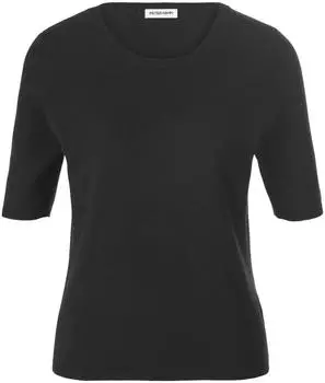 Peter Hahn Rundhals-Pullover aus Schurwolle und Kaschmir schwarz (801531)