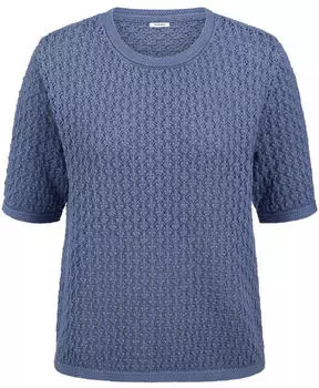 Peter Hahn Rundhals-Pullover 1/2-Arm blau (123536)