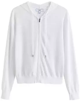 Next Fashion Leichte transparente Strickjacke mit Kapuze (G1304904) weiß