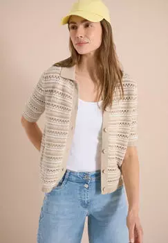 Cecil Kurzarm Cardigan mit Polokragen (B254136) beige