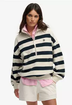 Superdry Studios Stripe Half Zip Sweatshirt (99858653) sanftes weiß/eclipse navy
