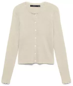Vero Moda VMWonder Lace LS O-Neck Cardigan Regular Fit (10346457) beige