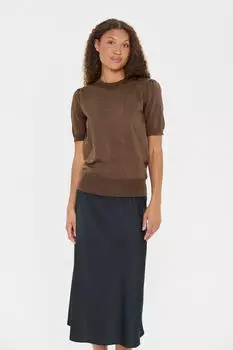 Saint Tropez Milasz Strickpullover mit Rundhals-Ausschnitt, Classic Fit (30511788) fondue fudge melange