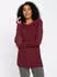 Sieh an! Strickpullover Longpullover Langarm Perlfang (347554) dunkelrot