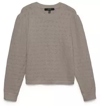 Vero Moda VMDOFFY O-Neck Pullover Regular Fit Melange taupe