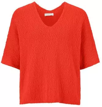 Rich & Royal V-Neck Slub Tape (2502-185) sunset red