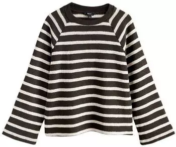 Next Fashion Pullover mit Raglanärmeln, gestreift, lockere Passform (Y9753905) schoko/weiß