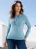 Witt Weiden Strickpullover Langarm Ajour aquamarin-meliert