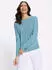 Witt Weiden Strickpullover Langarm Ajour aquamarin-meliert