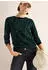 Cecil Sweatshirt mit Leo-Muster und Tunnelzug am Saum ink green