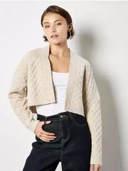 Apricot Strickjacke mit Wickelausschnitt stein