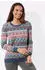 Witt Weiden Jacquard Pullover Langarm rauchblau-rosenholz