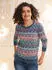Witt Weiden Jacquard Pullover Langarm rauchblau-rosenholz