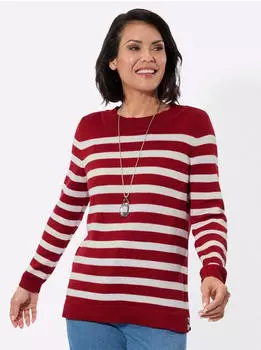 Witt Weiden Strickjacke Langarm Jersey rot-ecru