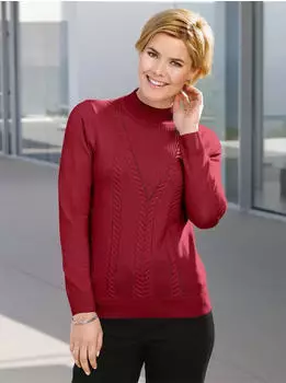 Witt Weiden Mock Neck Pullover kirschrot