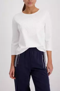 Monari Sweatshirt mit Emblem (410174) off-white