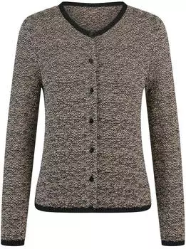 Peter Hahn Strickjacke Rundhals-Ausschnitt schwarz (114952)