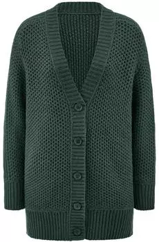Peter Hahn Long-Strickjacke aus Schurwolle und Kaschmir türkis (100420)