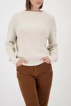 Monari Strickpullover Regular Fit mit Rundhalsausschnitt (809610) mandel