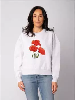 watapparel Sweatshirt graumeliert/grün/feuerrot