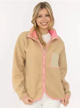 Zwillingsherz Classic Kapuzensweat-Jacke Teddy Fleece (88564030) beige
