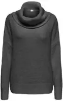 Rollkragenpullover ONLY "ONLAZU LS COWLNECK KNT", Damen, Gr. XS, dunkelgrau melange,