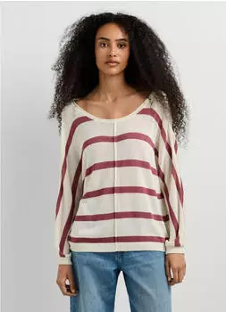 Pepe Jeans Alberta Striped Knit Pullover (PL7000160) dark blush pink