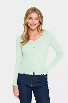 Saint Tropez Gru Strickjacke Slim Fit (30513541) pastellgr&uuml;n