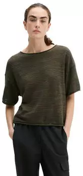 Marc O'Polo Strickpullover aus Leinen-Baumwolle-Mix (43823520) mossy earth