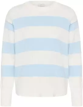 Kaffe KAharriet Strickpullover Loose Fit (10511503-109252) hellblau/wei&szlig;