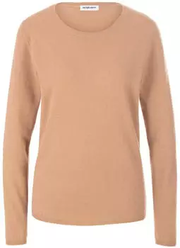 Peter Hahn Rundhals-Pullover aus Schurwolle und Kaschmir braun (803458)