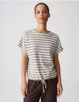 Opus Jerseyshirt in Strick Optik Regular Fit (4255849238923) affogato/beige/braun