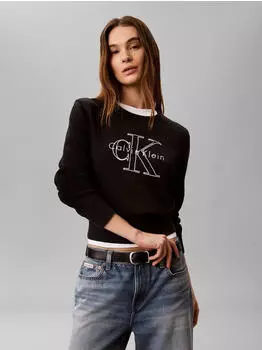 Calvin Klein Calvin Klein Jeans Feinstrickpullover (LV047G322G) schwarz