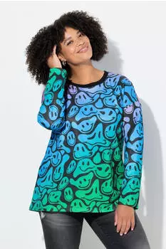 Angel of Style Sweatshirt Loose Fit Smiley Pattern (845411) mehrfarbig