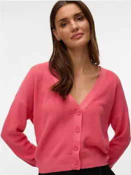 Vero Moda Vmnewlexsun Ls Short V-Neck Car Ga Noos (10281878) coral paradise