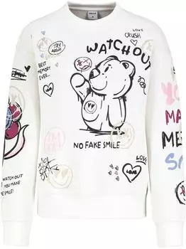 Sublevel Positive Vibe Hoodie mit Kapuze und Alloverprint (D10608BC02804A) weiß