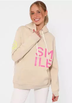 Zwillingsherz Hoodie Alissa SMILE Print beige